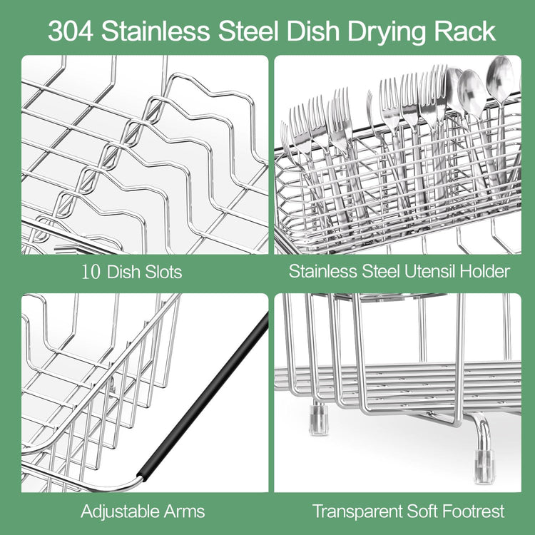 Large Dish Drainer Rack in Sink Adjustable