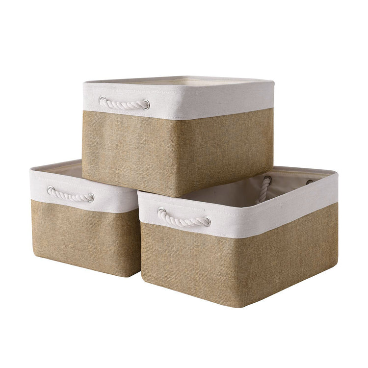 Rectangular Fabric Storage Baskets for Organizing (3 Count)