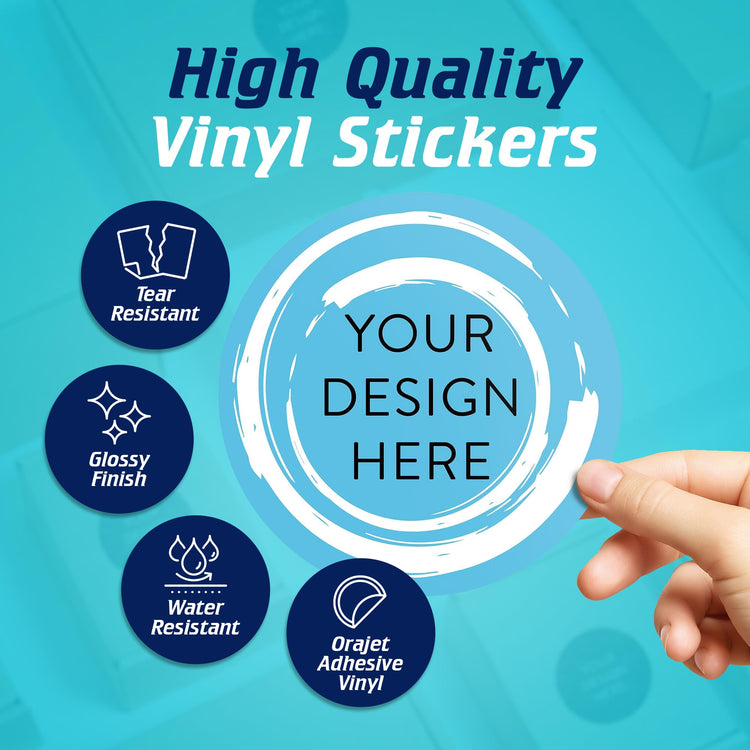100 Custom Vinyl Stickers (100 Count)
