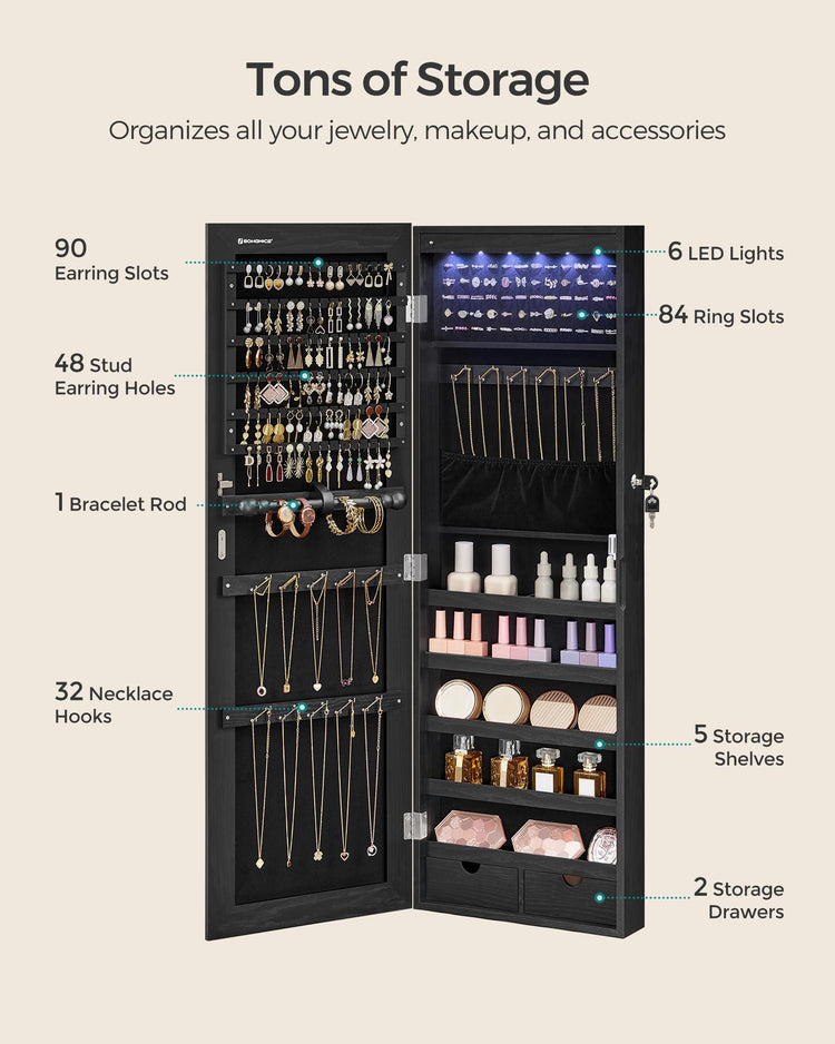 Mirror Jewelry Cabinet Armoire
