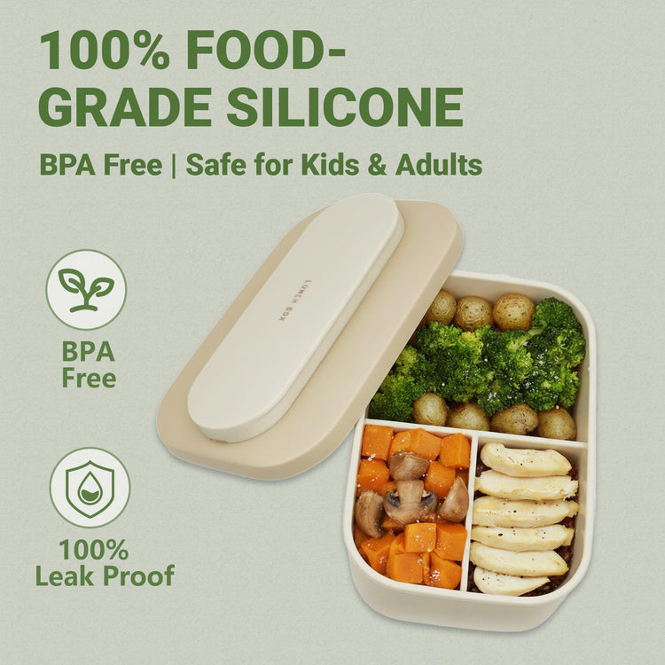 Silicone Bento Box Lunch Box for Adults