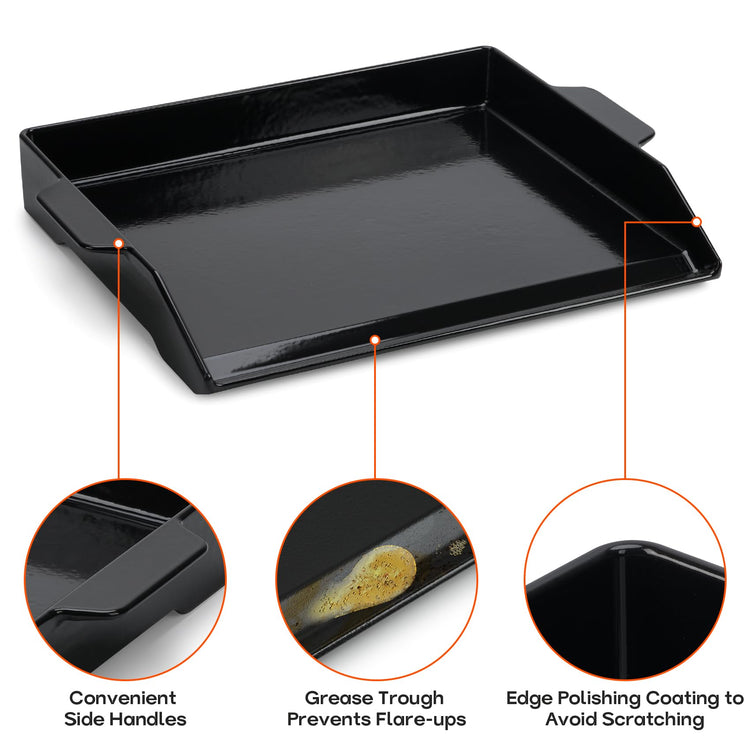 Onlyfire Universal Enamelled Cast Iron Cooking Griddle
