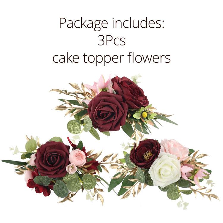 3Pcs Premade Cake Flowers (3 Count)