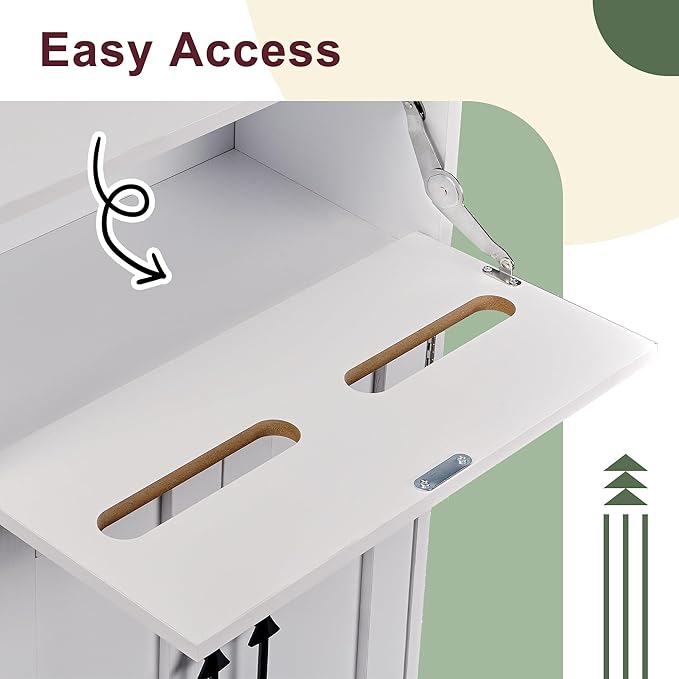 Mega Roll Toilet Paper Holder Cabinet, VECELO Stand Bathroom Storage Organizer of Rolls & Paper Towel, Waterproof, Large Capacity Reserve Area, Trapdoor Lid