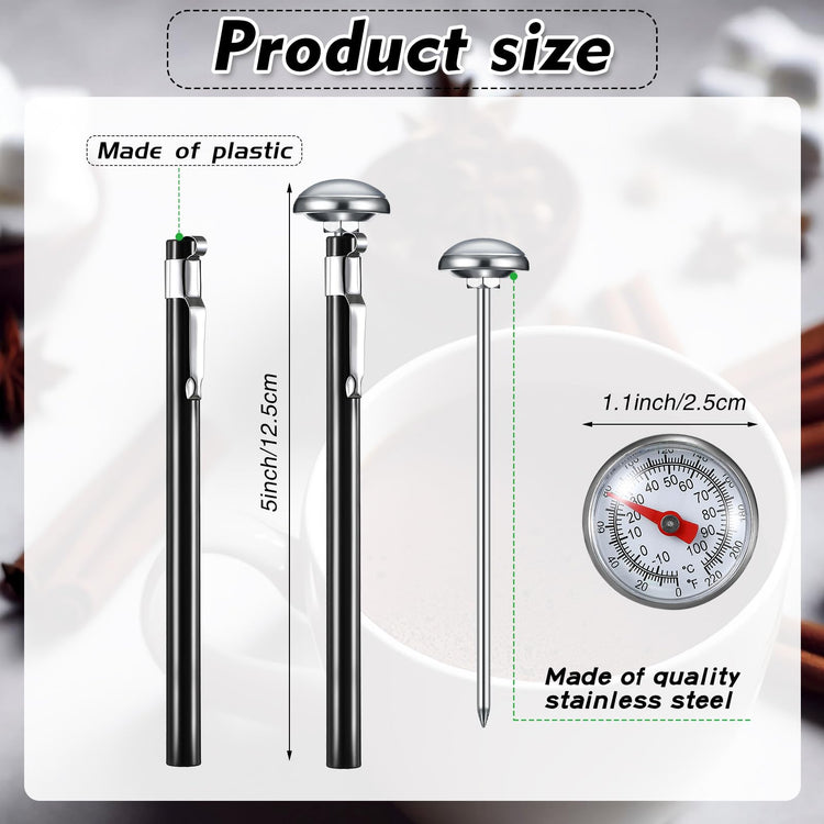 6 Pcs Stainless Steel Kitchen Dial Thermometer 5" (6 Count)