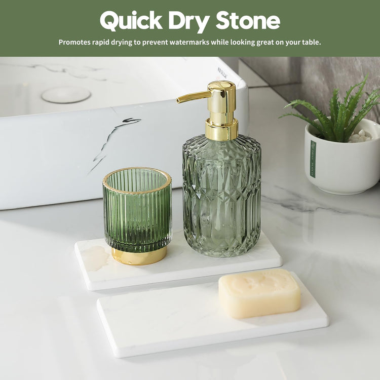 2PCS Diatomite Marble Stone Drying Mat for Kitchen Counter (2 Count)