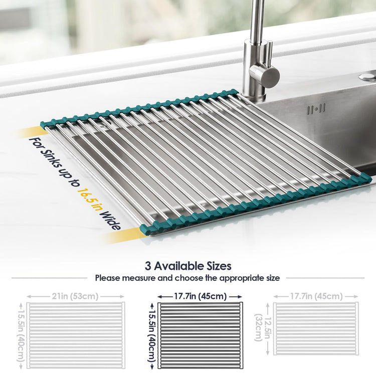 Roll Up Dish Drying Rack Over Sink