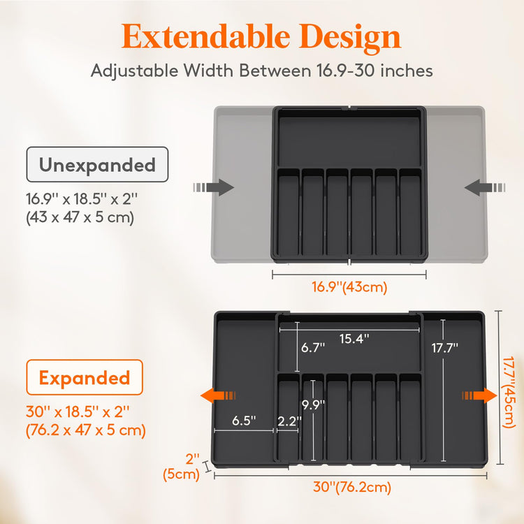 Extra Large Silverware Drawer Organizer