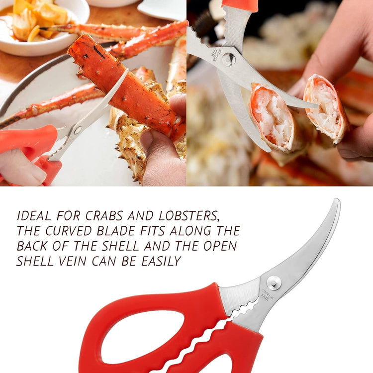 62 Pcs Crab Lobster Crackers and Picks Seafood Tools Set Includes 8 Butter Warmers, 8 Crab Leg Crackers and Forks, 2 Seafood Scissors, 8 Lobster Shellers, 28 Tealight Candles