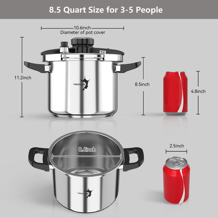 8.5 QT Stainless Steel Pressure Cooker