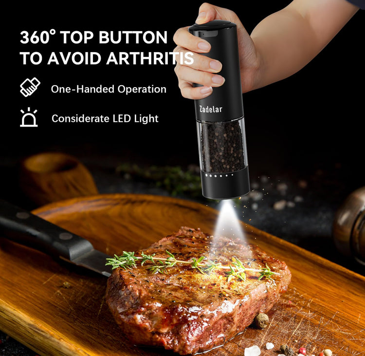 Electric Rechargeable Salt and Pepper Grinder Set (95 95)