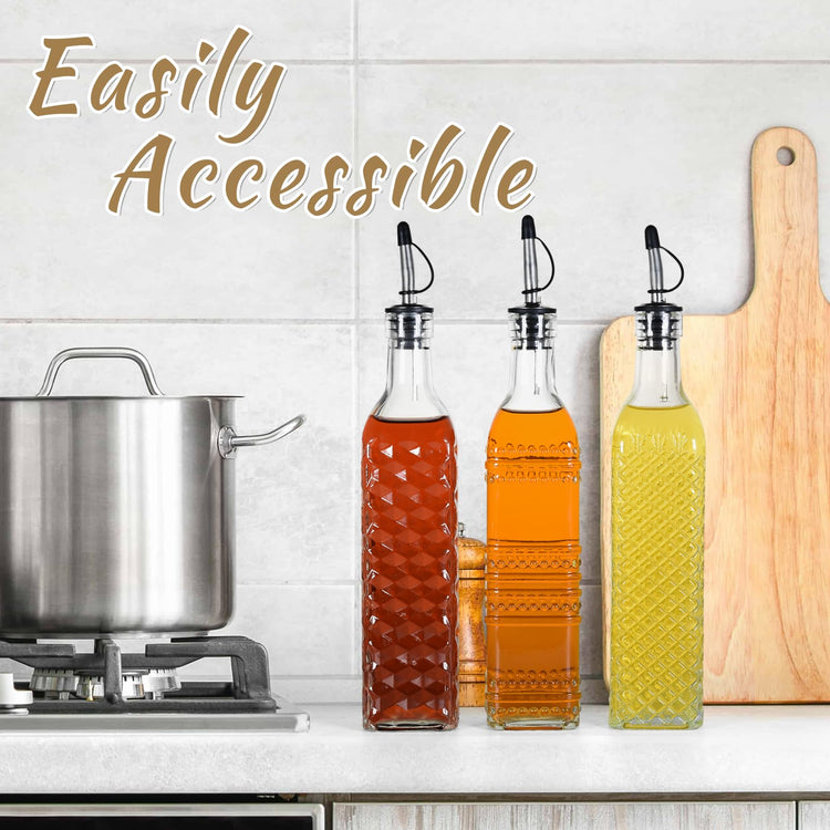 3 Pack Glass Oil Dispensers 500ML (3 Count)