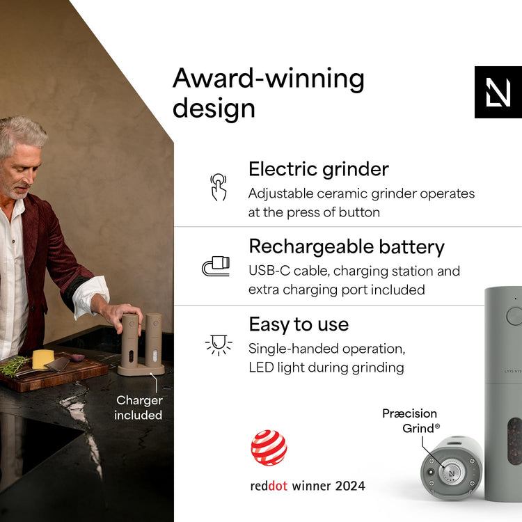 Electric Salt and Pepper Grinder Set