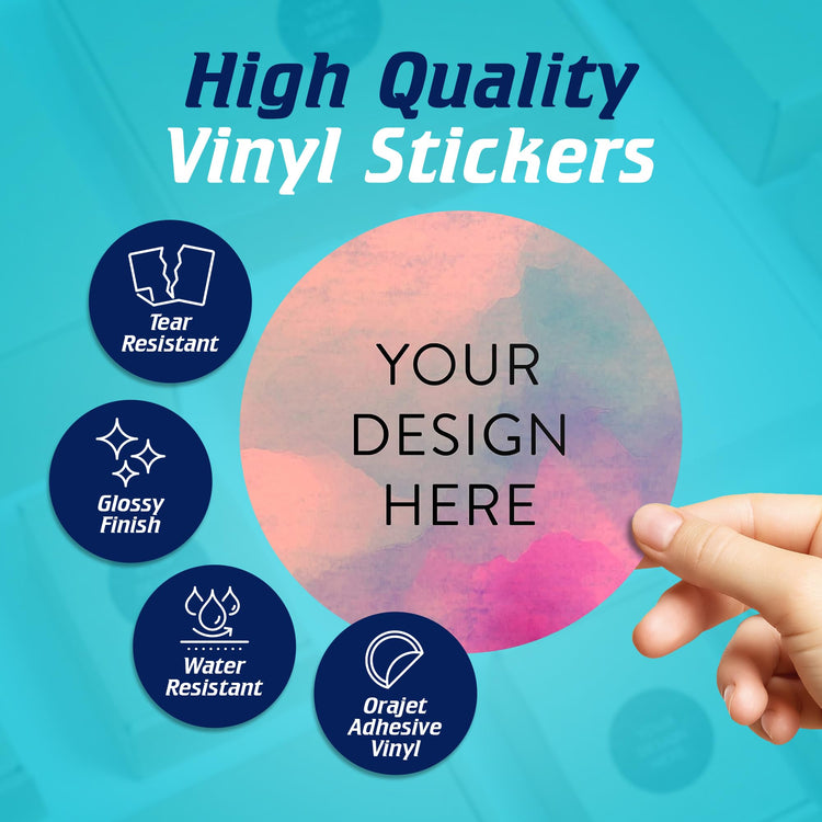 Custom Vinyl Stickers Your Image (100 Count)