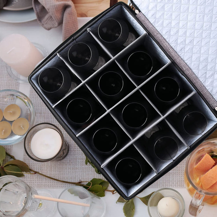 2PACK Quilted Wine Glass Storage Box (2 Count)