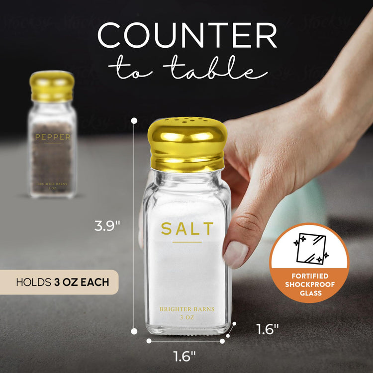 Gold Salt and Pepper Shakers Set by Brighter Barns