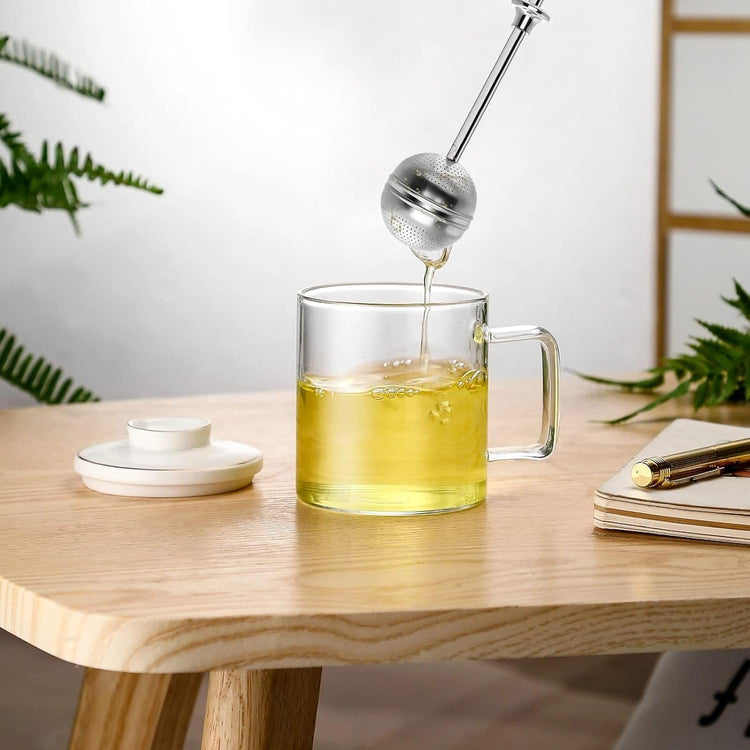 Numola Long Handle Tea Ball Stainless Steel, 2Pcs Premium Tea Infuser Filter for Loose Leaf Tea, Reusable Fine Mesh Tea Interval Diffuser Strainer for Cup and Teapot