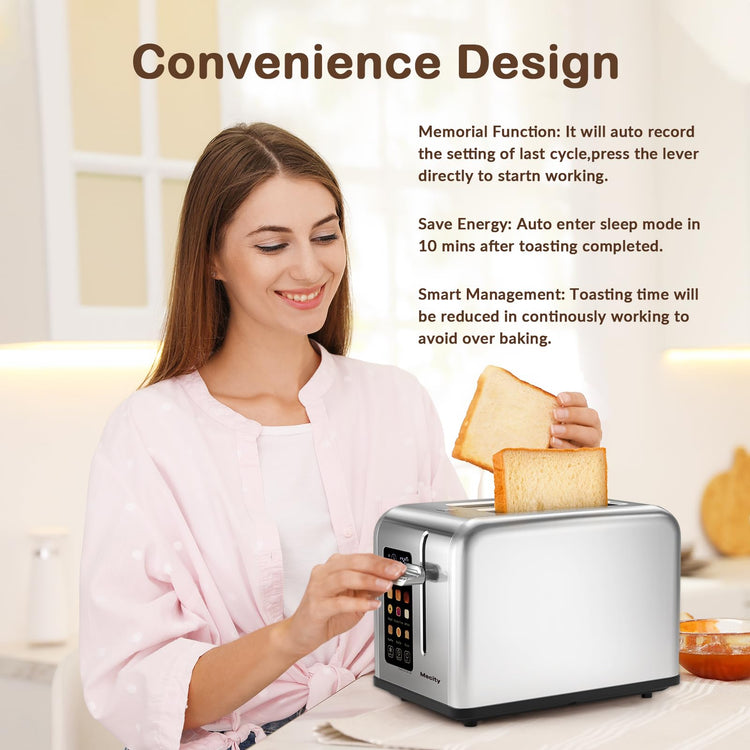 2 Slice Toaster Touch Screen 1.5" Wide Slot