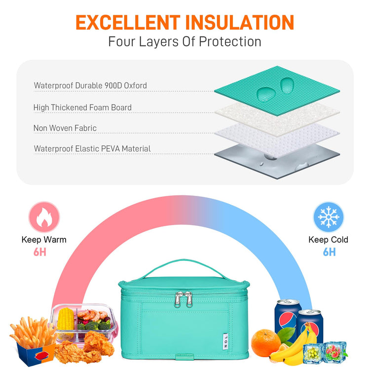 NOL Small Lunch Bag Mini Lunch Box Insulated Lunch Bag for Men