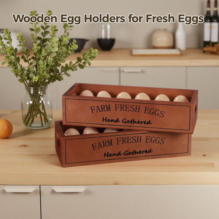 2 PCS Wooden Egg Holders
