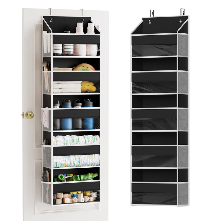 1 Pack Over The Door Organizer with 5 Large Pockets and 10 Mesh Side Pockets