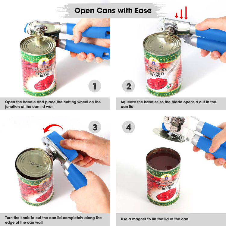 Heavy Duty Hand Can Opener Manual with Magnet