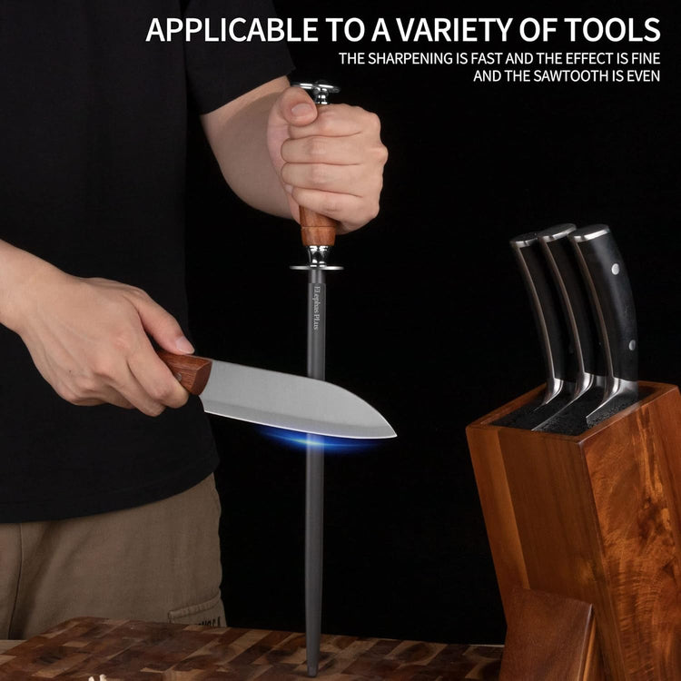 honing steel knife sharpener ,Wooden Handle knife sharpener rod,12 Inch Knife Sharpening Steel Honing Rod(mahogany)