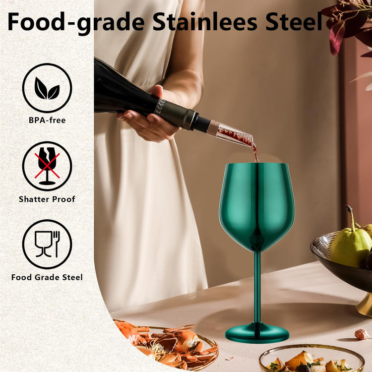 Unbreakable Stainless Steel Wine Glasses Set of 2 (2 Count)