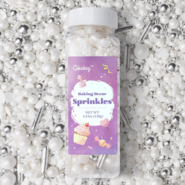 White Wedding Sprinkles for Cake Decorating 4.23ounce (4.23 Ounce)