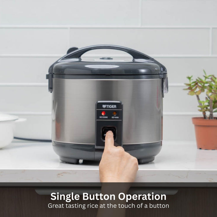 JNP-S18U-US 10 Cup Capacity White Rice Cooker with Non-Stick Inner Pot, Retractable Power Cord, and Keep Warm up to 12 hours (Urban Satin)