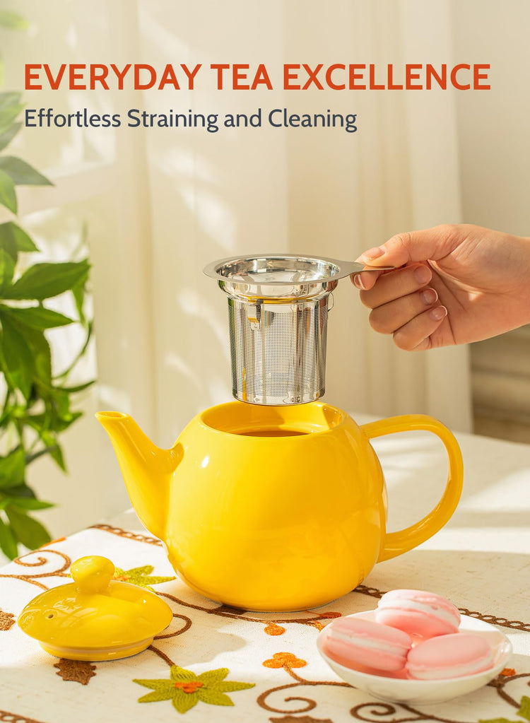 Teapot Porcelain Tea Pot with Stainless Steel Infuser