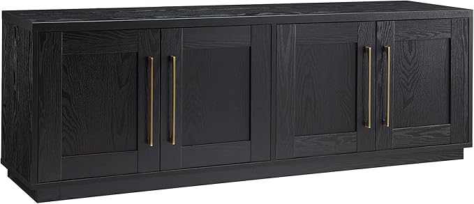 Henn&Hart Tillman Rectangular TV Stand for TV's up to 80" in Black Grain | Rectangular, for TV's, in Black Grain