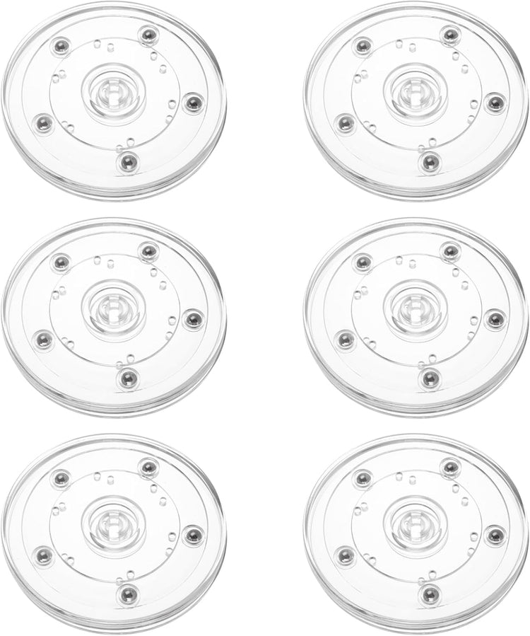 6 Pack 4 inch Small Lazy Susan, Lazy Susan Turntable Organizer Acrylic Cookie Turntable for Kitchen Spice Rack Table Cake Kitchen Pantry Decorating