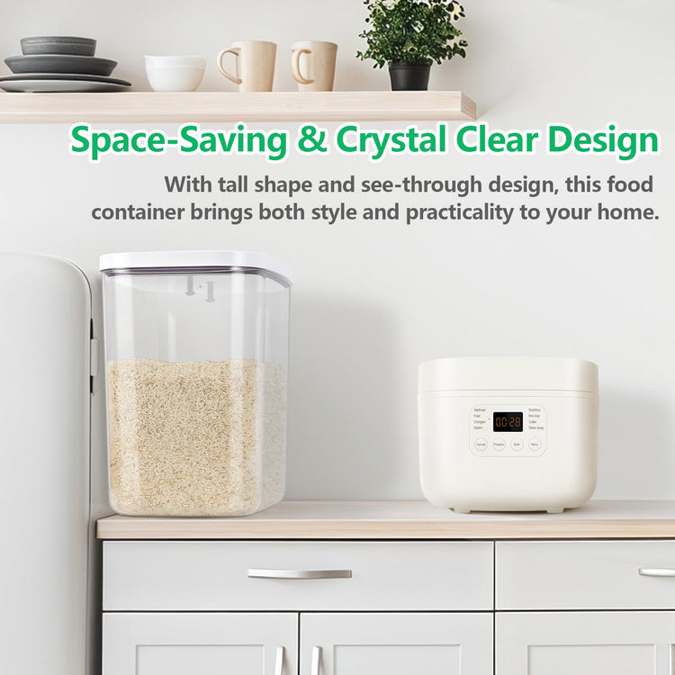 Airtight Rice Container 25 Lbs with Handle and Cup