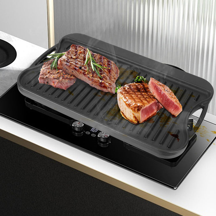 2 in 1 Reversible Cast Iron Griddle for Gas Grill