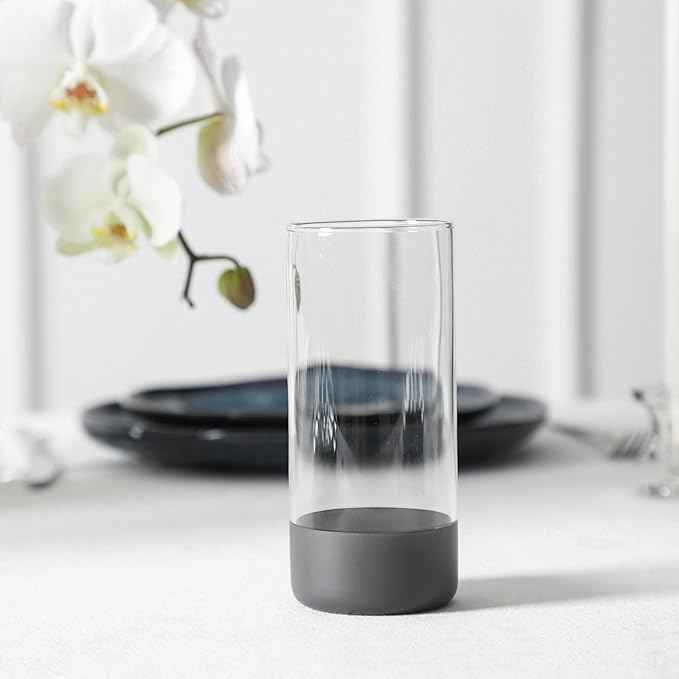 Stone Lain Mirella 16-Piece Dinnerware Set Stoneware, Borosilicate Glass, Blue