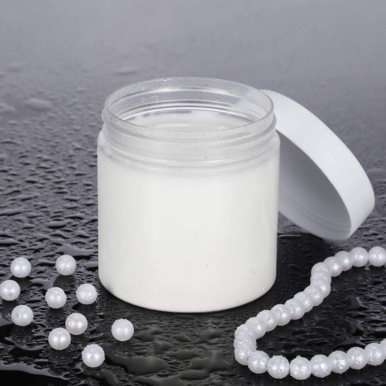 SATINIOR 6 Pack 8 oz Plastic Jars Containers with Lids Wide-mouth Refillable Leakproof Reusable Round Empty Jars for Travel Cosmetic Dry Food Spice Candy Cookie Home Kitchen Organizing(White)