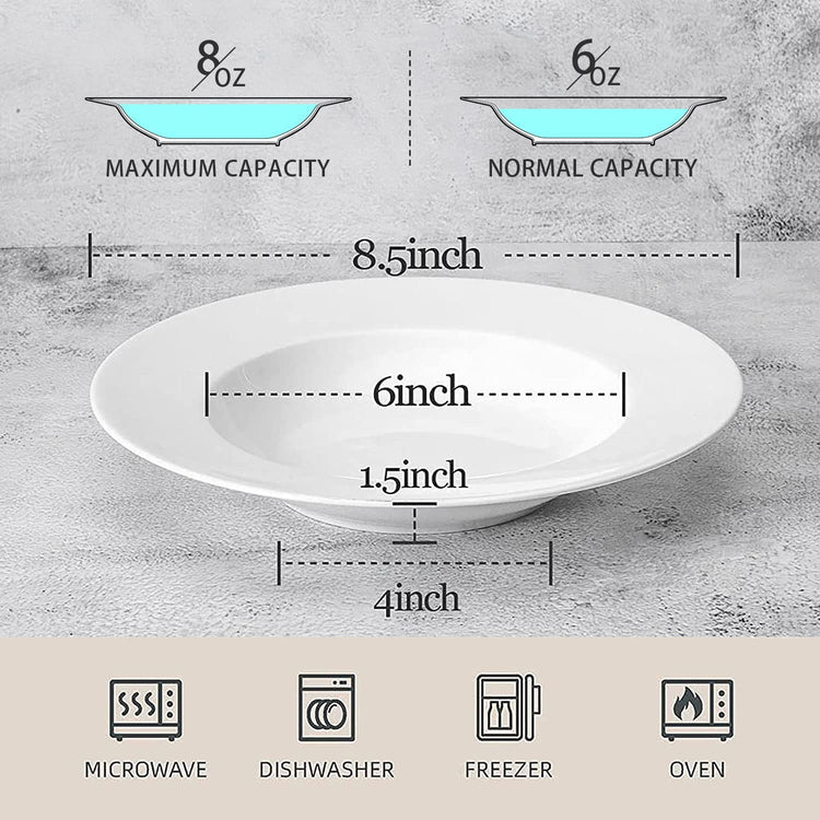8 Ounces Pasta Bowls Set of 4 (4 Count)