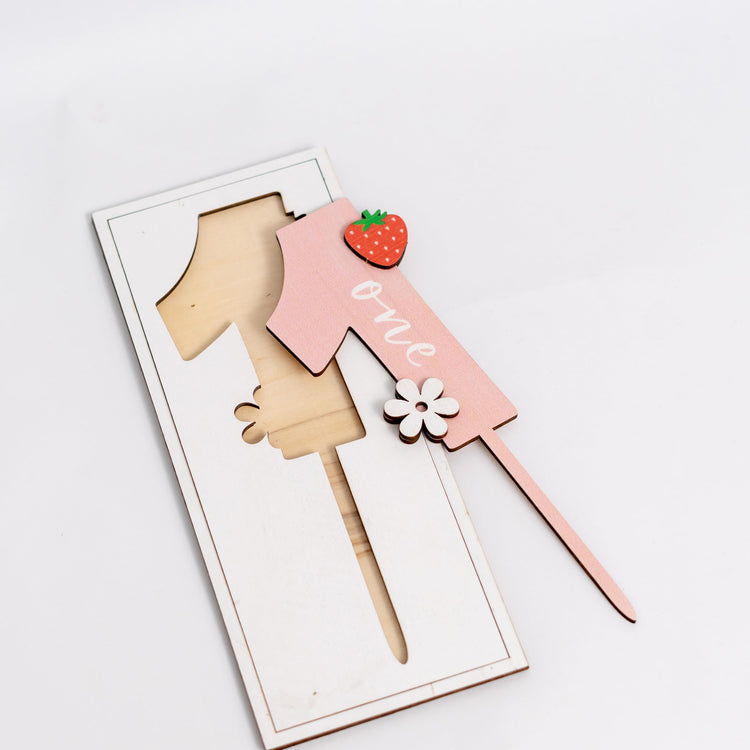 Strawberry One Cake Topper