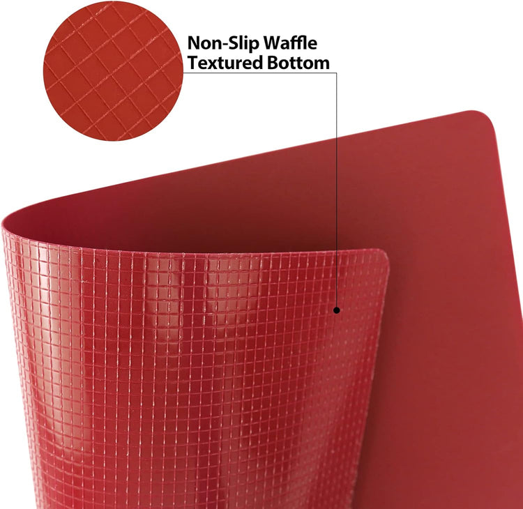 WK Plastic Flexible Cutting Boards for Kitchen Set of 4, Colored Cutting Board Mats with Food Icons, Non-Slip Cutting Mats, BPA Free, Dishwasher Safe