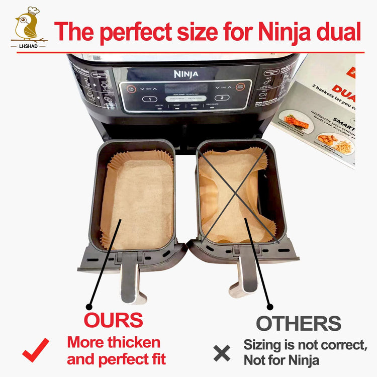 Air Fryer Liner Rectangular for Ninja Foodi Dual Basket 8QT 10QT