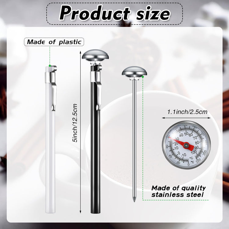 6 Pcs Stainless Steel Kitchen Dial Thermometer 5" (6 Count)