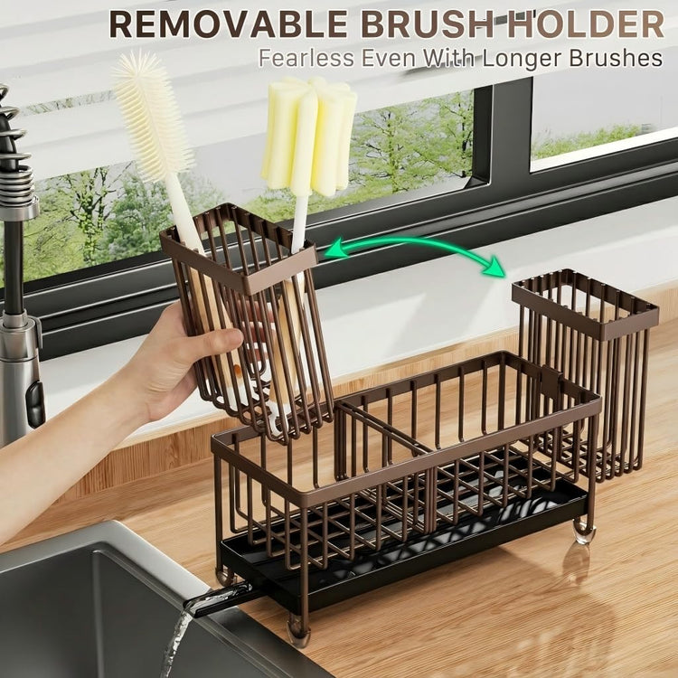 Brown Sponge Holder for Kitchen Sink