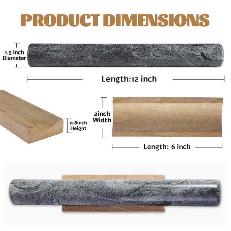 African Natural Marble French Rolling Pin