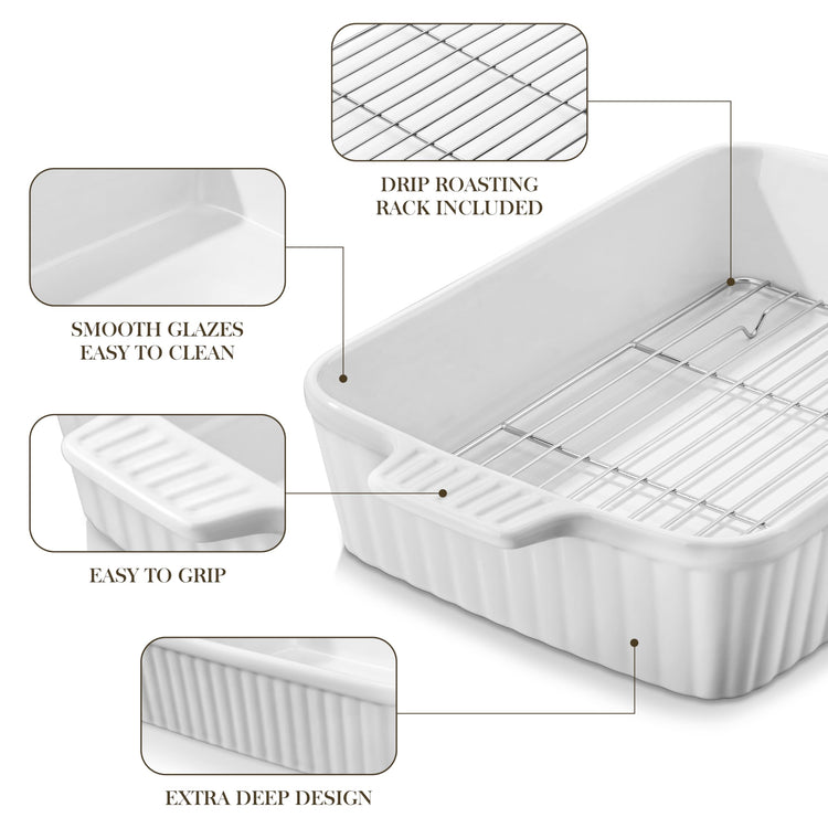 4.4 QT Baking Dishes with Rack