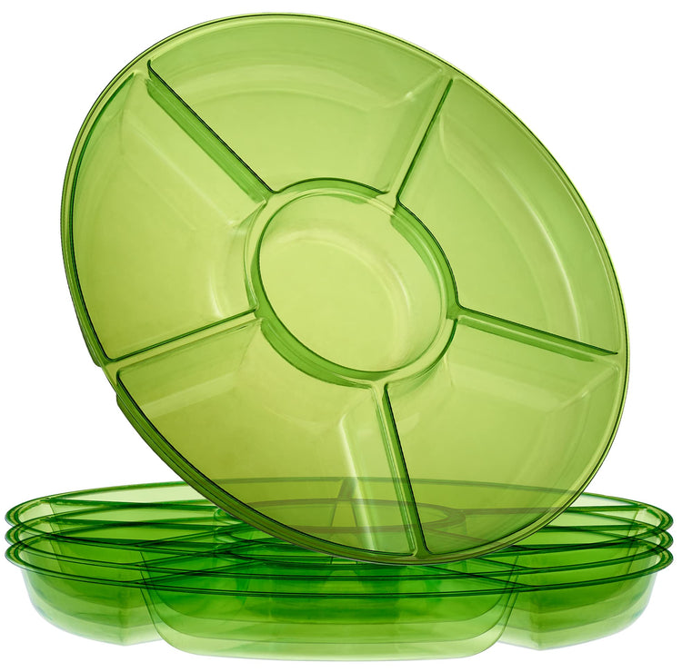 6 Sectional Round Plastic Serving Tray