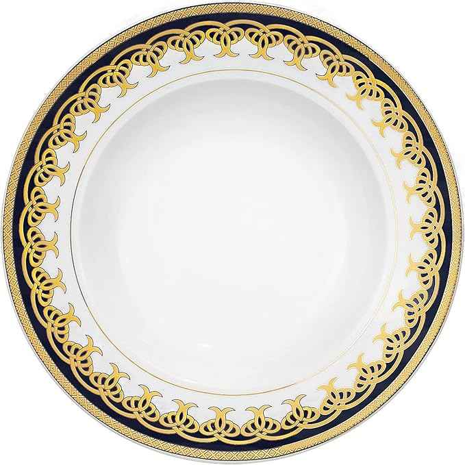 Lorren Home Trends 57-Piece Porcelain Dinnerware Set, Iris, Service for 8
