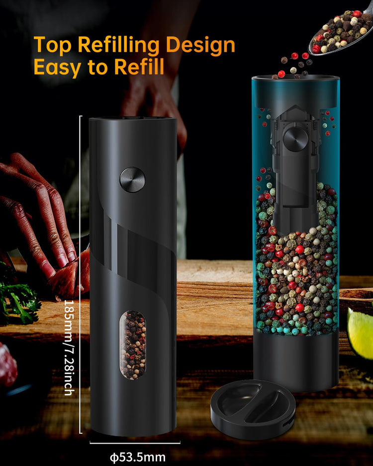Electric Salt and Pepper Grinder Set Top
