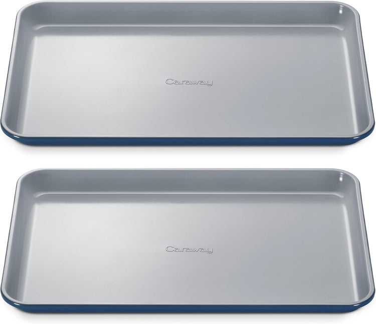 Caraway Non-Stick Ceramic Medium Baking Sheet - Naturally Slick Ceramic Coating - Non-Toxic, PTFE & PFOA Free - Perfect for Baking, Roasting, and More - Medium (15" x 10") - Navy