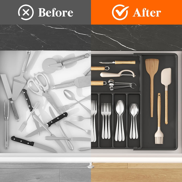 Extra Large Silverware Drawer Organizer